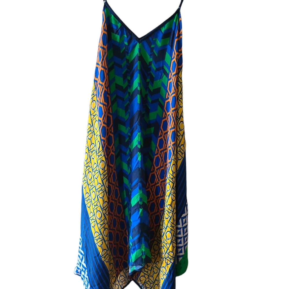 Jealous Tomato abstract handkerchief maxi dress size XS